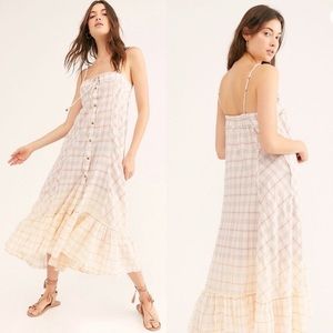 Free People Plaid City Maxi Dress